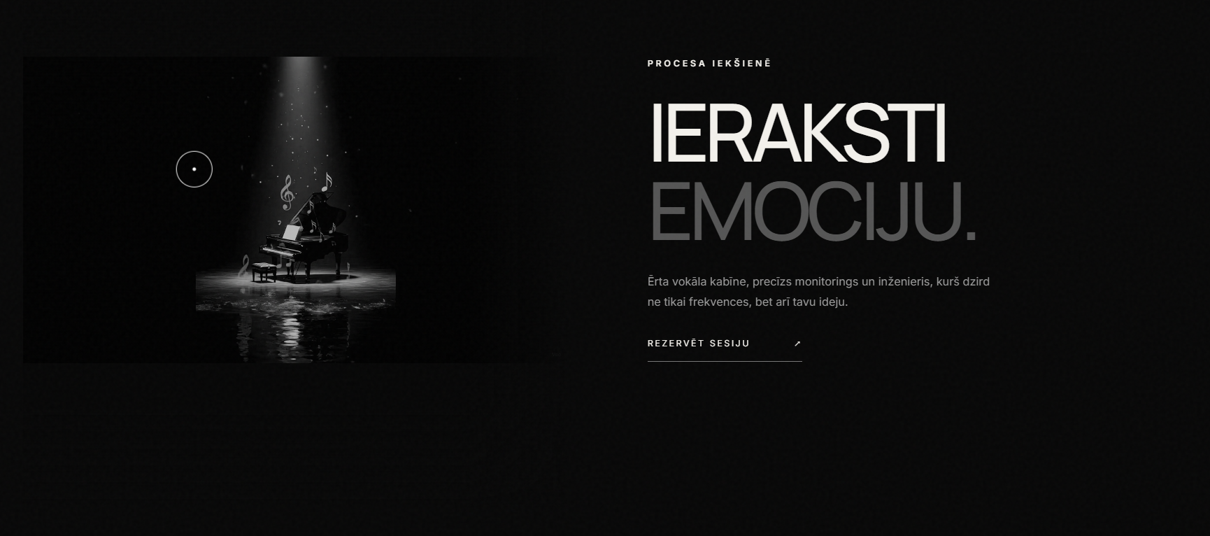 Экран бронирования сессии NOIR Studio